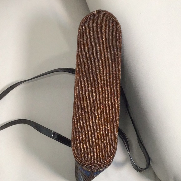 FENDI Limited Edition Beaded Tote  Handbag w/ Crocodile Embossed Patent Leather - Picture 8 of 15